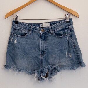RSQ Jeans Curvy High Rise Distressed Cutoff Denim Shorts Size 30 Women’s